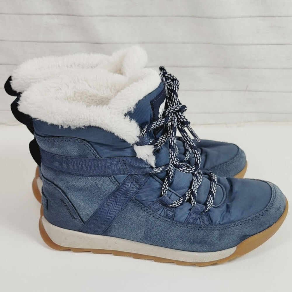 SOREL Whitney II Flurry Boot Waterproof Suede Winter Boots in Uniform Blue, sz 6